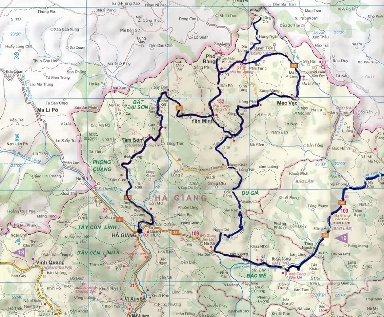 Ha Giang map, Ha Giang transportation